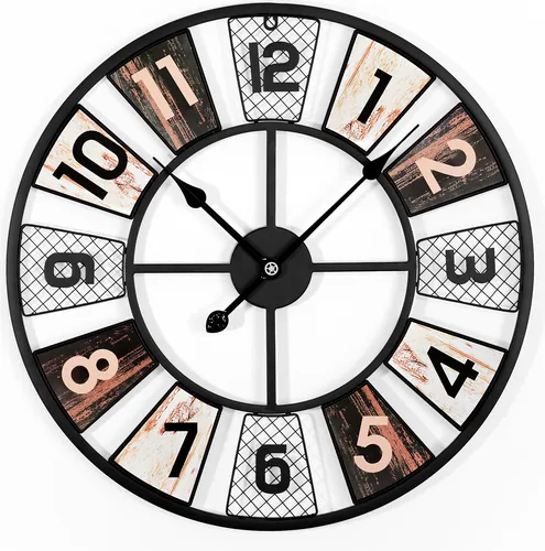 Yorbay Große Wanduhr 60cm - Modernes Design für Wohnzimmer - Wanduhren in Vintage-Stil, ideal für Schlafzimmer und Küchen, mit klaren arabischen Ziffern und einem Durchmesser von 60 cm für optimale Lesbarkeit.