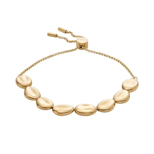 Skagen Damenarmband Organic Pebble Edelstahl goldfarben, SKJ1769710 - Armbänder für Damen, elegantes Design aus poliertem Edelstahl in Goldfarbe mit praktischem Schiebeverschluss für einen perfekten Sitz.