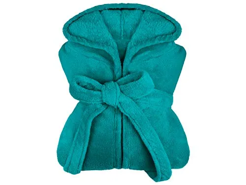 npluseins extra weicher Kapuzen-Bademantel aus Kuschelfleece - Unisex, wadenlang, Größe L in Petrol - Kuschelfleece-Bademantel mit Kapuze, wadenlang und in 18 modernen Farben erhältlich. Ideal für Damen und Herren, bietet er höchsten Tragekomfort und ist pflegeleicht bei 40°C waschbar.