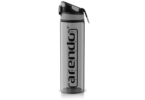 Arendo Trinkflasche Sport Wasserflasche 700 ml, verschließbar, spülmaschinengeeignet, BPA-frei, auslaufsicher, One-Click-Verschluss, Mengenskala, Flasche