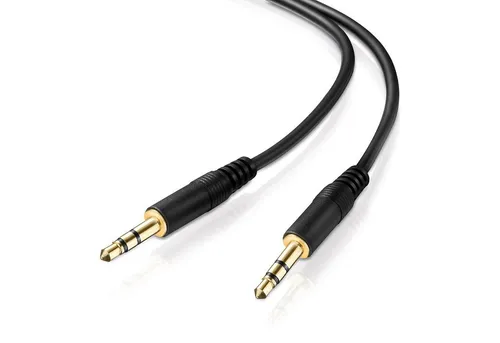 conecto 60 cm Stereo-Aux-Kabel 2-mal 3,5-mm-Stecker Klinke vergoldet Ultraslim Audio-Kabel