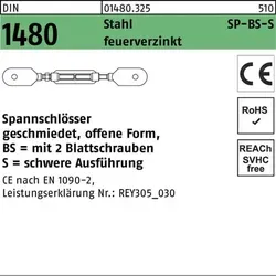 DIN 1480-BS Spannschloss Stahl SP M 36 feuerverzinkt - Spannschlossmuttern aus feuerverzinktem Stahl, geschmiedet und in schwerer Ausführung, ideal für hohe Belastungen und langlebige Verbindungen.