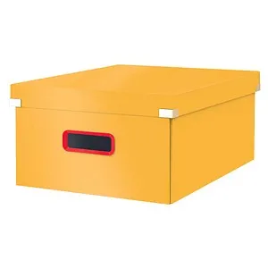 LEITZ Click & Store Cosy Aufbewahrungsbox 32,0 l gelb - Karteikästen, Boxen – Robuste Aufbewahrungsbox mit 32,0 l Volumen und praktischem Griffloch für effizientes Handling, ideal zur Organisation von Dokumenten und Kleinkram.