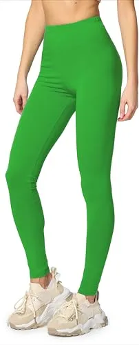 Produktbild Merry Style Leggings Damen Baumwolle für das ganze Jahr Bequeme Leggings Blickdicht Damen Ideal für Yoga Sport Gym und Freizeit MS10-198 (Grün,M)
