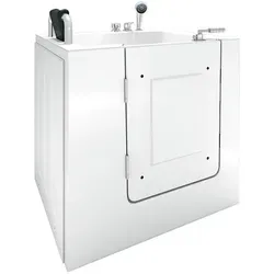 Sitzwanne Whirlpool Badewanne mit Tür S02WP-C-L 100x78cm
