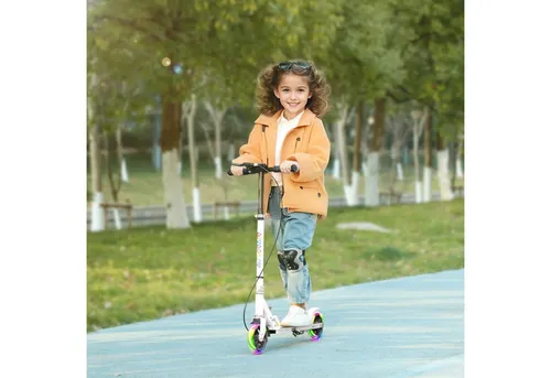 AIYAPLAY Cityroller für Kinder von 3-8 Jahren, (klappbarer Kinderroller, 1 tlg., Höhenverstellbarer Tretroller), Faltbar, Höhenverstellbar, Weiß