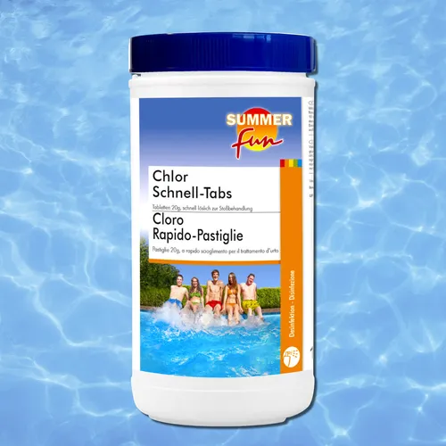 Pool Chlor Schnell-Tabs 1kg Mini Tablette á 20g schnell löslich Desinfektion