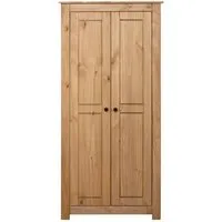 vidaXL Kleiderschrank 80x50x171,5 cm aus Kiefernholz - Kleiderschrank aus massivem Kiefernholz, ideal für kleine Schlafzimmer. Mit 2 Fächern und einer Kleiderstange für optimale Aufbewahrung und Organisation Ihrer Kleidung.