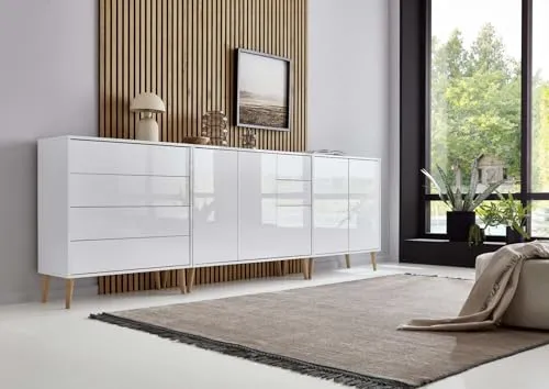 BMG Möbel Sideboard »Mailand Set 7« mit Holzfüßen von BMG Möbel