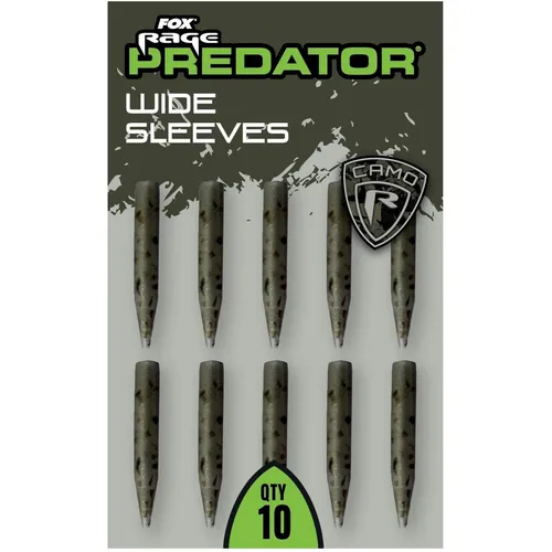 Fox Rage Predator Camo Wide Sleeves - 10 Gummisleeves, Hülsen, Raubfischzubehör