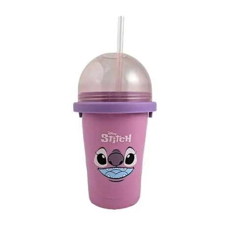 Magic Freez Slushy Maker – Tragbarer Slushy Becher aus Silikon mit 2-in-1 Strohhalm und Löffel – Slush Ice Maker für erfrischende Slushies – Slushi Cup zum Slush Eis selbermachen – 370ml