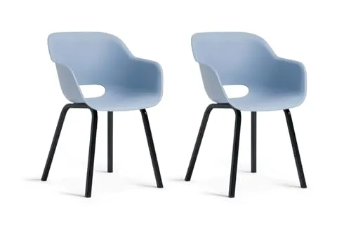Keter Noa Gartenstühle – 2er-Set in Blau mit Metallgestell von Keter