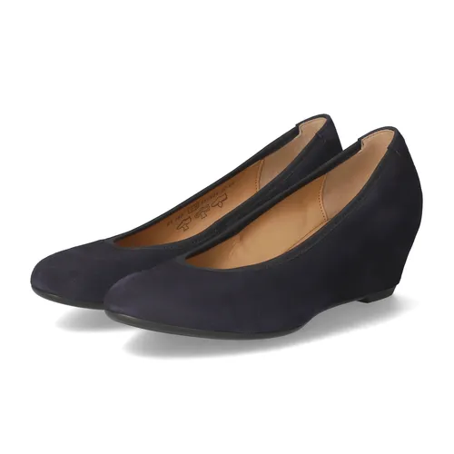 Gabor Keilpumps Blau 40,5 EU (7 UK) - Pumps & High Heels in atlantikblau aus hochwertigem Wildleder, mit 4 cm Absatzhöhe für optimalen Tragekomfort und eleganten Stil.