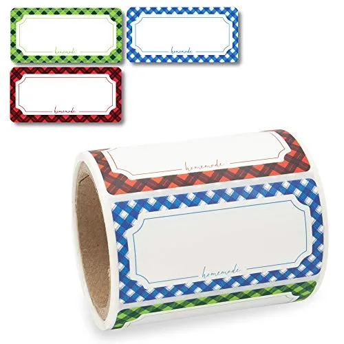 Etiketten Selbstklebend 100 Stück, Klebe-Etiketten zum Beschriften von Einmach-Gläsern, Aufkleber Marmeladenglas Beschriftbar, Gewürzetiketten 60x30mm „Homemade“