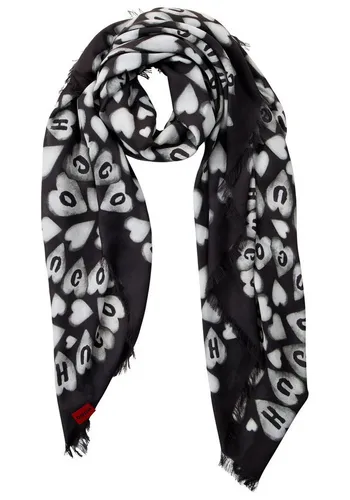 HUGO Schal Alycia 120*120, mit HUGO-Logodrucken