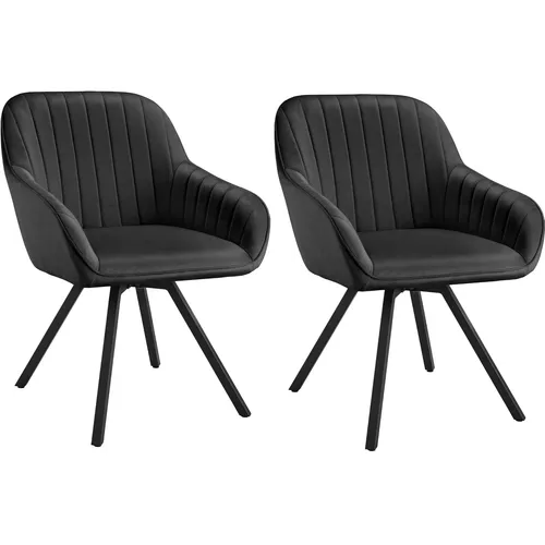 tectake Esszimmerstuhl Drehbarer Armlehnstuhl 2er Set - Stilvolles 2er Set drehbare Armlehnstühle in Samtoptik, ideal für Esszimmer oder Wohnzimmer. Genießen Sie höchsten Komfort und Bewegungsfreiheit mit der 360° Drehfunktion und stabilen Stahlbeinen.