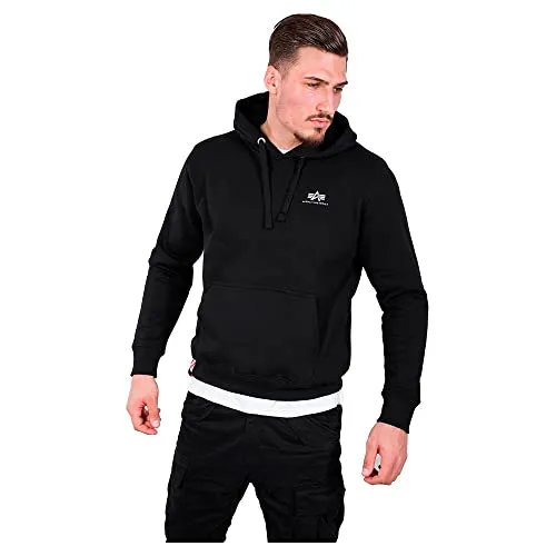 Alpha Industries Kapuzensweatshirt Hoody Small Logo - Schwarz - Modisches Sweatshirt mit Kängurutasche, aus pflegeleichtem Material für optimalen Komfort. Ideal für lässige Outfits.