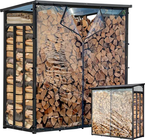 Wetterschutz Set für Kaminholzregal 143 x 185 cm in weiß von Quick-Star