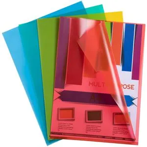 Exacompta Sichthüllen 56119E, farbig sortiert, A4, genarbt, 0,12 mm, aus PP, 10 Stück