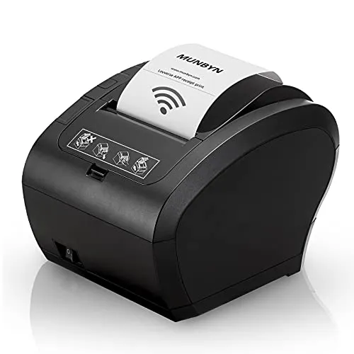 MUNBYN Thermodrucker 300mm/s WiFi Bondrucker Belegdrucker Quittungsdrucker Auto-Cut für Schublade, Büro, Restaurant