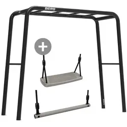 BERG PlayBase Medium + Active Set - Klettergerüst für Spiel, Sport und Entspannung, mit wetterfestem, langlebigem Design und einfacher Installation ohne Beton.