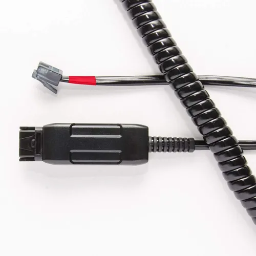 V7 Hic Equivalent/Plx Qd Kabel (Bl-08+P) - Kopfhörer-Zubehör mit 2 m Spiralkabel für JPL und Plantronics QD, flexibel und langlebig, ideal für den professionellen Einsatz.
