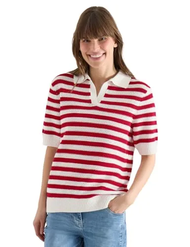 Cecil Damen Kurzarm Poloshirt in Mesh-Qualität von CECIL