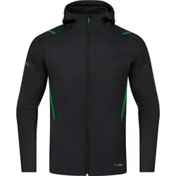 JAKO Unisex Freizeitjacke Challenge mit Kapuze - Schwarz Meliert/Sportgrün, Größe:S - Funktionsjacken mit modernem Melange-Design, ideal für Sport und Freizeit. Hochwertiges, pflegeleichtes Polyester sorgt für optimalen Tragekomfort und Bewegungsfreiheit.
