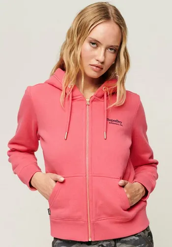 Superdry Kapuzensweatjacke ESSENTIAL LOGO ZIP HOODIE mit Logostickerei
