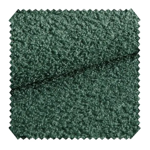 novely® CENTRO Kuschelweicher Bouclé-Stoff, voluminöser Möbelstoff, wasserabweisender und UV-beständiger Polsterstoff, Meterware 1 lfm | Farbe: 12 Dunkelgrün
