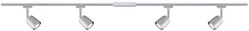 Paulmann URail Schienen-Komplett-System mit GU10 40W LED, Chrom - Leuchtbänder-Schienen: Flexibles Komplettset mit 4 Spots und Schiene, ideal für kreative Lichtgestaltung in Ihrem Zuhause.