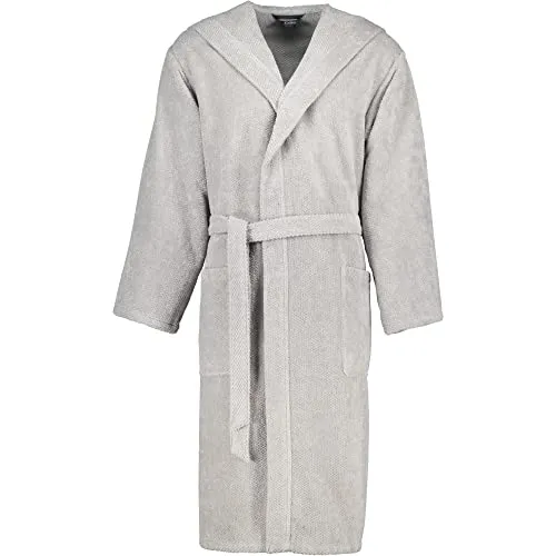 Cawö Herren Bademantel mit Kapuze Pure 5623 Stein - 727 - Bademantel für Herren in zeitloser Optik aus 100% Baumwolle, pflegeleicht und trocknergeeignet, hergestellt in Deutschland für höchsten Komfort.