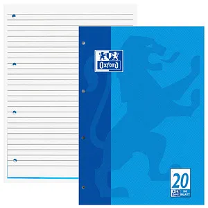 OXFORD Briefblock Schule gelocht DIN A4 blanko Lineatur 20, 1 Block