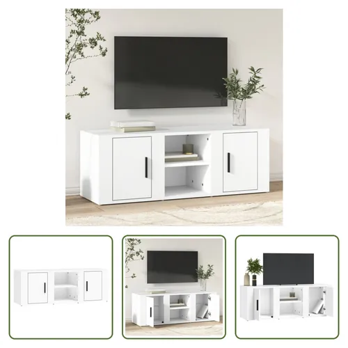 The Living Store TV-Schrank Weiß 100x31,5x35 cm