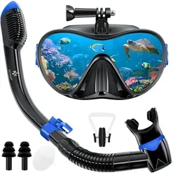 KESSER® Schnorchelset Profi Taucherbrille mit Action-Cam Halterung