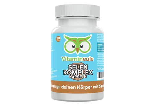 Vitamineule® Selen Kapseln 200 μg - 90 St - Nahrungsergänzungsmittel mit 200 μg Selen pro Kapsel, unterstützt das Immunsystem und sorgt für einen gesunden Stoffwechsel.