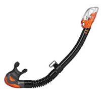 TUSA Hyperdry Elite 2 - Ventilschnorchel mit DryTop, schwarz/orange - Schnorchel mit DryTop-Technologie, die vor Wasser schützt. Ideal für Komfort und einfache Handhabung beim Schnorcheln. Perfekt für Wasserliebhaber!