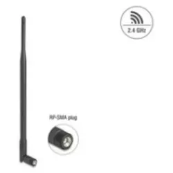 Delock WiFi 2,4 GHz Antenne RP-SMA Stecker 7 dBi omnidirektional mit Kippgelenk