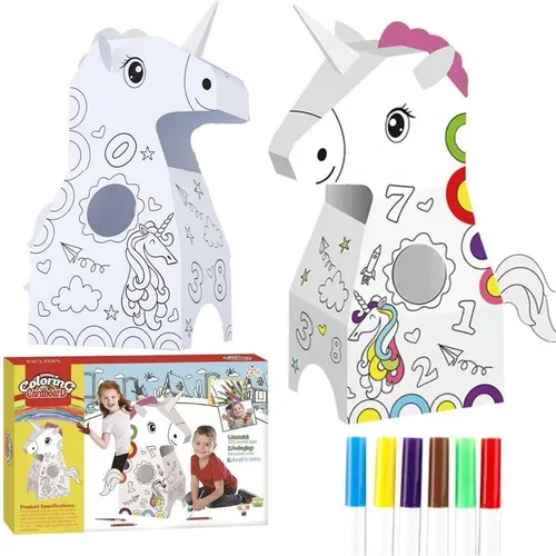Maksik Einhorn aus Pappe zum Bemalen (58224297)