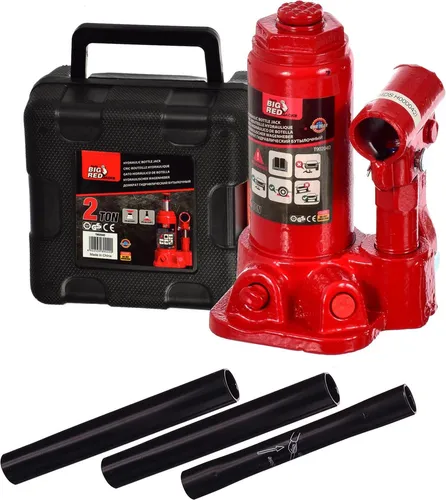 Tonnen Wagenheber Hydraulikheber mit Koffer - Robuster hydraulischer Stempelwagenheber, ideal für Werkstätten. Mit praktischem Koffer, professioneller Qualität und sicherem Stand durch hohes Eigengewicht.