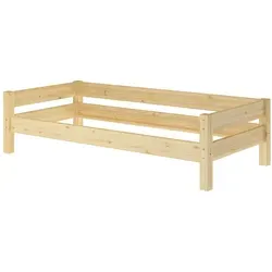 ERST-HOLZ Bett Massivholzbett 90 x 200 Kiefer - Praktisches Einzelbett aus massivem Kiefernholz, das sich schnell in ein Hochbett verwandeln lässt. Ideal für flexible Raumgestaltungen und hohen Liegekomfort.
