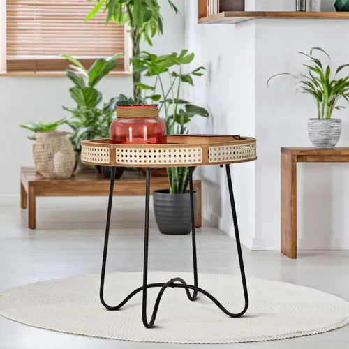 Danelasa Couchtisch mit Wiener Geflecht, 60x60x61 cm