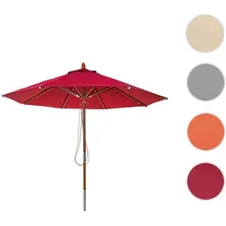 Gastronomie Holz-Sonnenschirm HWC-C57, 3m Rund mit Seilzug von Mendler