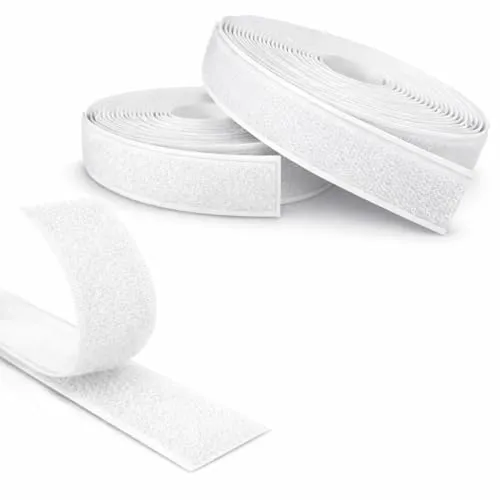 Kstar Klettband Selbstklebend Extra Stark – Klettverschluss zum Kleben Weiß – Hakenband & Flauschband Set – Klett Klebeband – Profi Qualität – 20mm x 6m