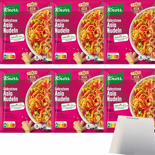 Knorr Fix Gebratene Asia Nudeln 3 Portionen 6er Pack 6x30g Packung usy Block