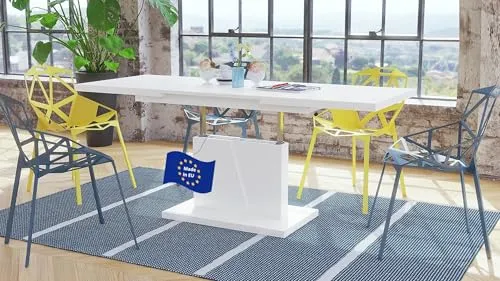 Mazzoni Grand Noir Ausziehbarer Couchtisch - Esszimmertisch mit flexibler Erweiterungsfunktion von 120 cm auf 180 cm, höhenverstellbar und ideal für kleine Räume – perfekt als multifunktionaler Tisch für Wohnzimmer oder Esszimmer.