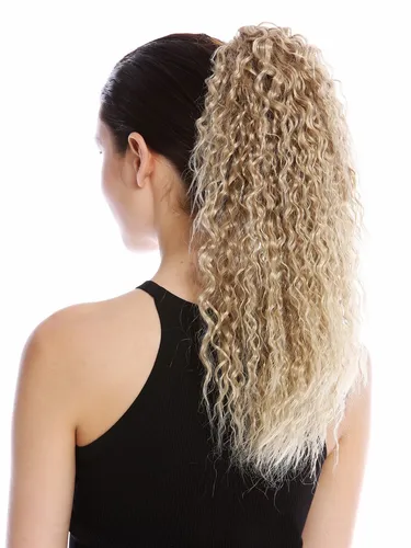 Haarteil Zopf voluminös lockig Krepplocken gekreppt Blond Hellblond Strähnen 45c