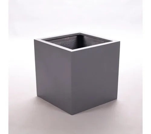Elegant Einrichten Pflanzkübel Fiberglas anthrazit metallic quadratisch 40x40x40cm (1 St)