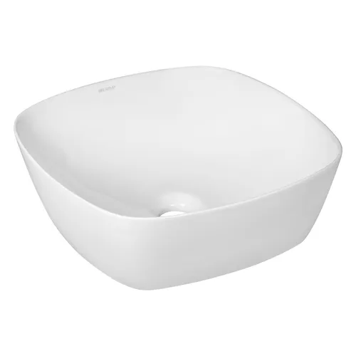 Kerra KR-650 Aufsatzwaschbecken Keramik Waschbecken Bad Weiß Quadratisch 41 cm
