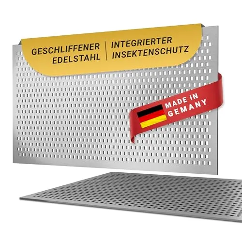 DeinLichtschacht Lichtschachtabdeckung Edelstahl mit Insektenschutz - Lichtschächte, rostfrei, begehbar & langlebig – die elegante Lösung für einen sauberen und modernen Kellerschacht, perfekt gegen Ungeziefer und Schmutz.